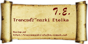 Trencsánszki Etelka névjegykártya